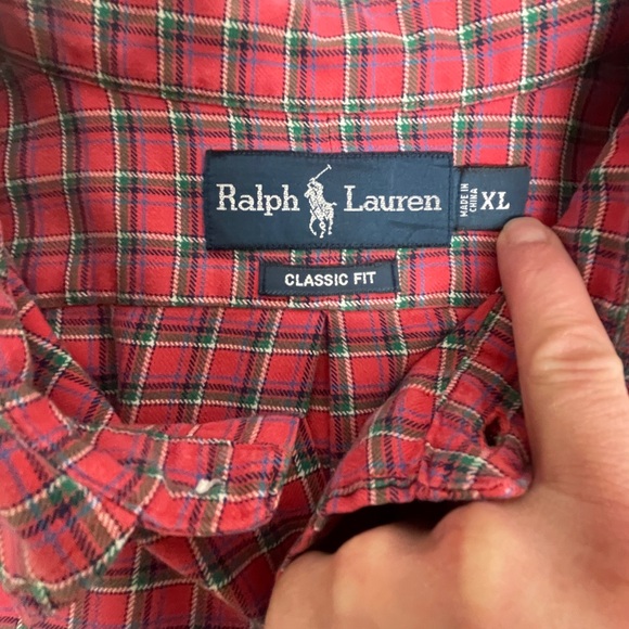 Polo Ralph Lauren Classic Fit Dress Shirt Men’s XL Red Plaid - Picture 3 of 7